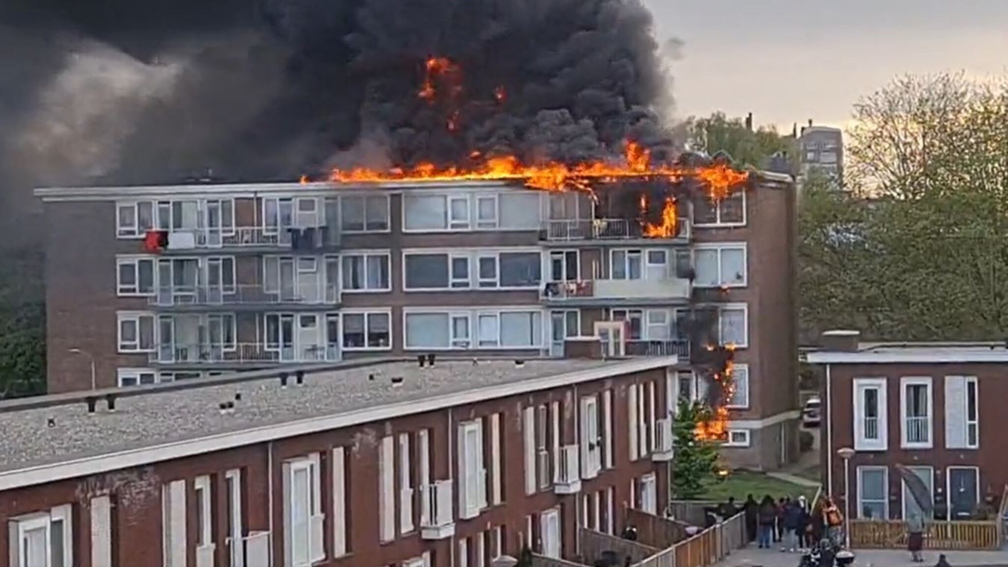 flat staat in de brand